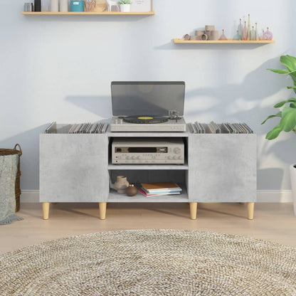 Record Cabinet Concrete Grey 121x38x48 cm Engineered Wood