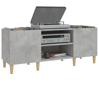 Record Cabinet Concrete Grey 121x38x48 cm Engineered Wood