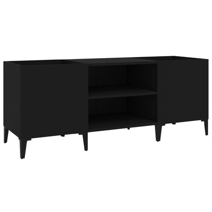 Record Cabinet Black 121x38x48 cm Engineered Wood