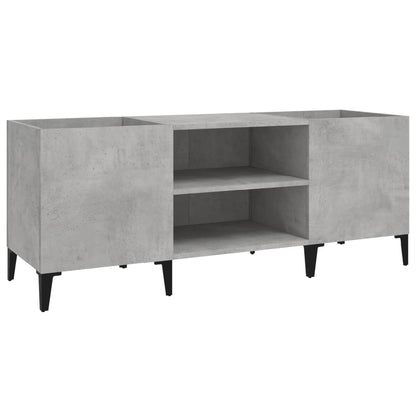 Record Cabinet Concrete Grey 121x38x48 cm Engineered Wood