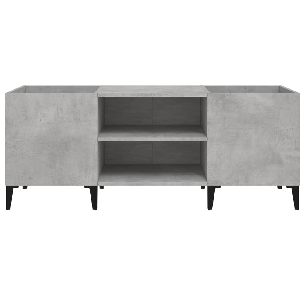 Record Cabinet Concrete Grey 121x38x48 cm Engineered Wood