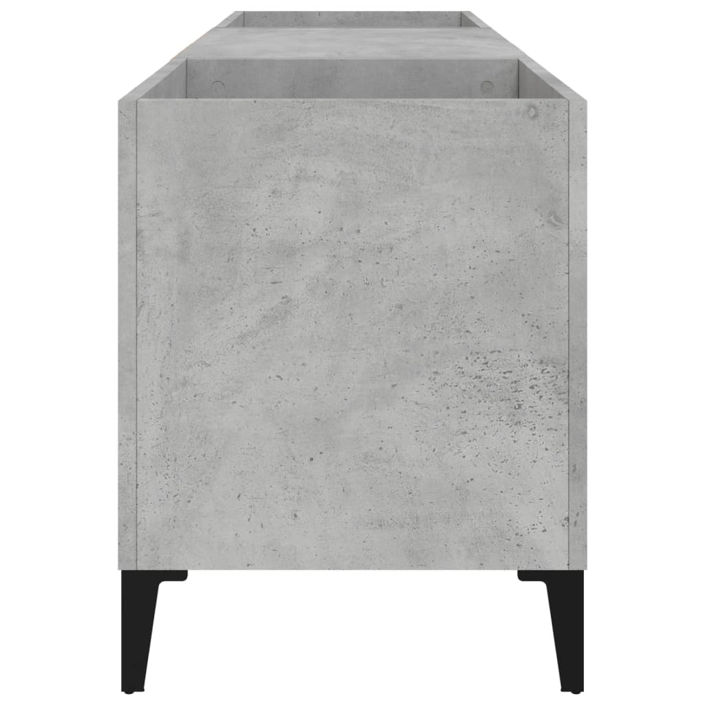 Record Cabinet Concrete Grey 121x38x48 cm Engineered Wood