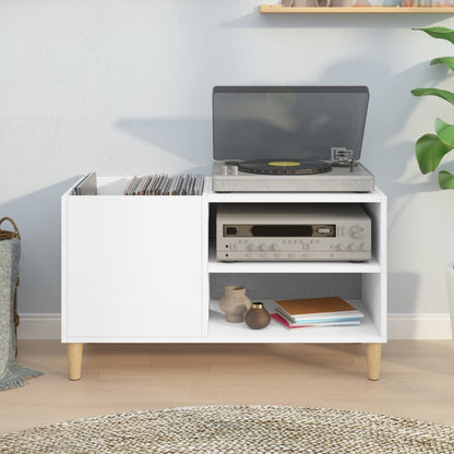 Record Cabinet White 84.5x38x48 cm Engineered Wood