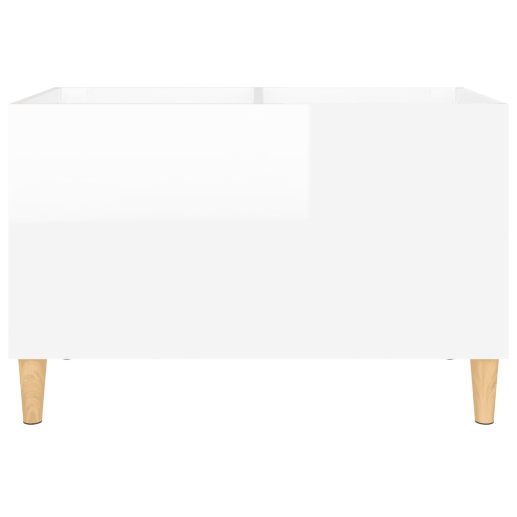 Record Cabinet High Gloss White 74.5x38x48 cm Engineered Wood