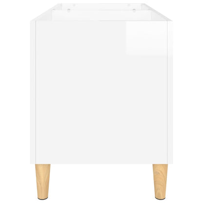 Record Cabinet High Gloss White 74.5x38x48 cm Engineered Wood