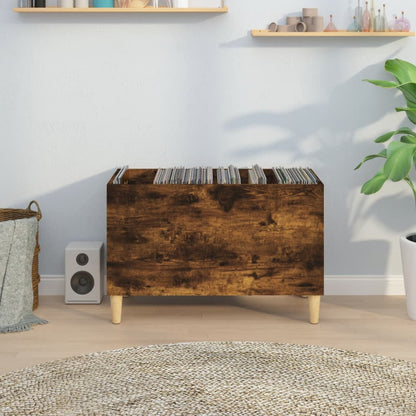 Record Cabinet Smoked Oak 74.5x38x48 cm Engineered Wood