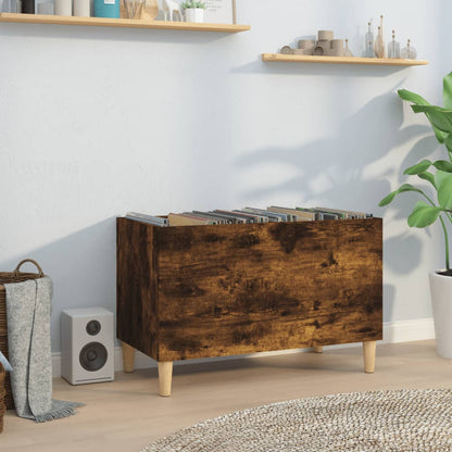 Record Cabinet Smoked Oak 74.5x38x48 cm Engineered Wood