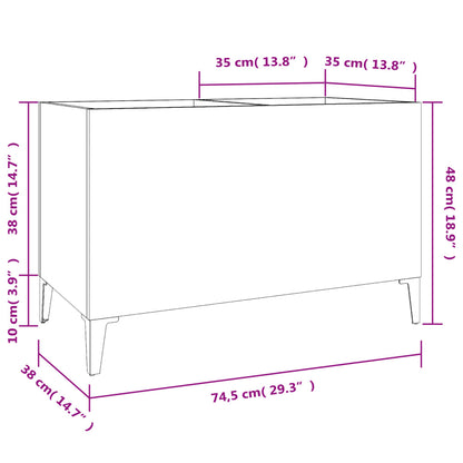 Record Cabinet Smoked Oak 74.5x38x48 cm Engineered Wood