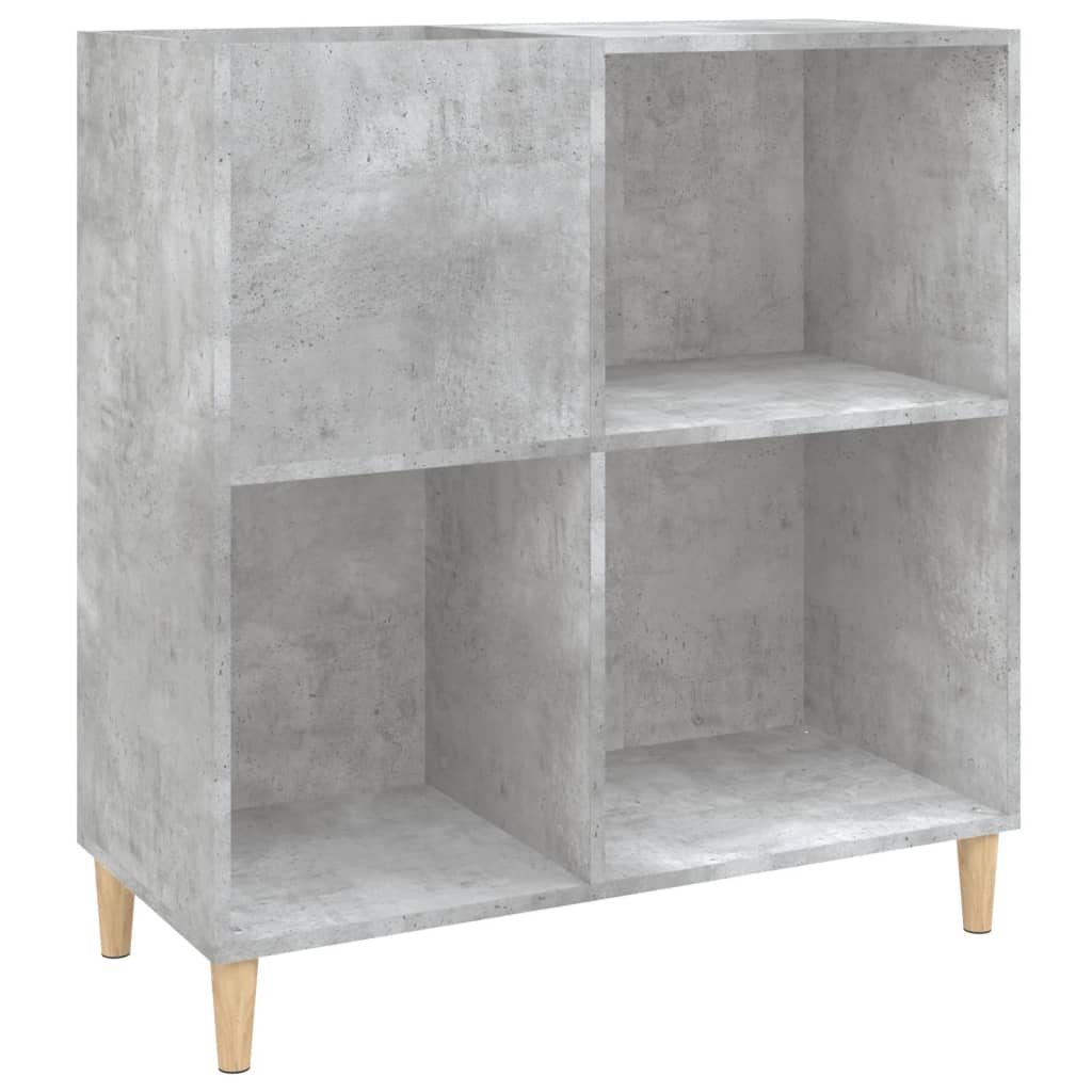 Record Cabinet Concrete Grey 84.5x38x89 cm Engineered Wood