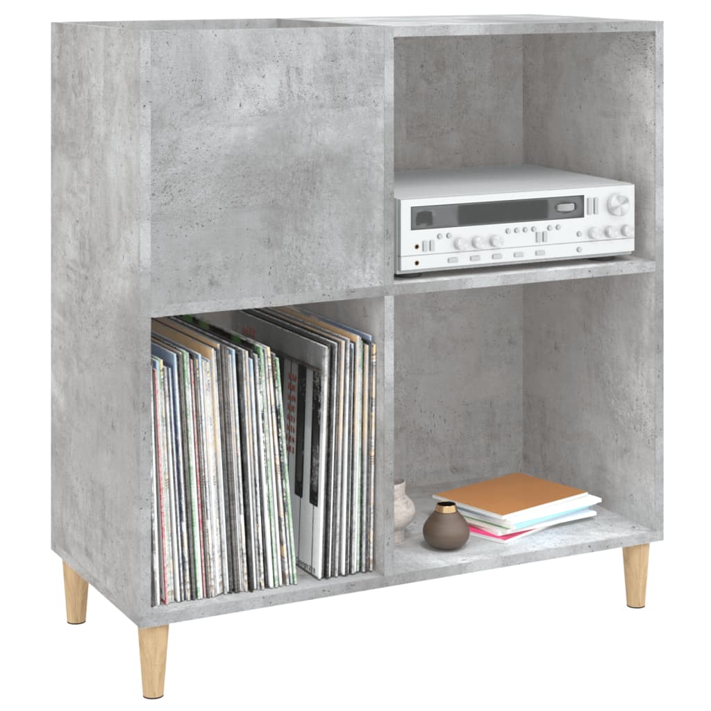 Record Cabinet Concrete Grey 84.5x38x89 cm Engineered Wood