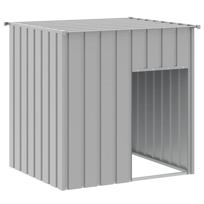 Dog House with Roof Light Grey 110x103x109 cm Galvanised Steel