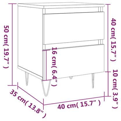 Bedside Cabinet High Gloss White 40x35x50 cm Engineered Wood