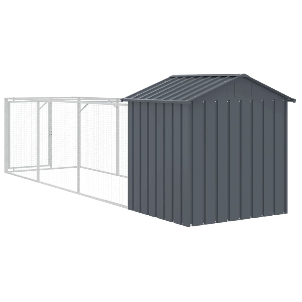 Dog House with Roof Anthracite 117x405x123 cm Galvanised Steel