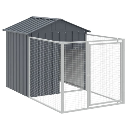 Dog House with Roof Anthracite 117x405x123 cm Galvanised Steel