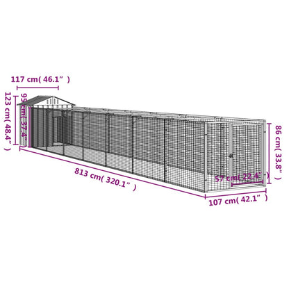 Dog House with Roof Anthracite 117x813x123 cm Galvanised Steel