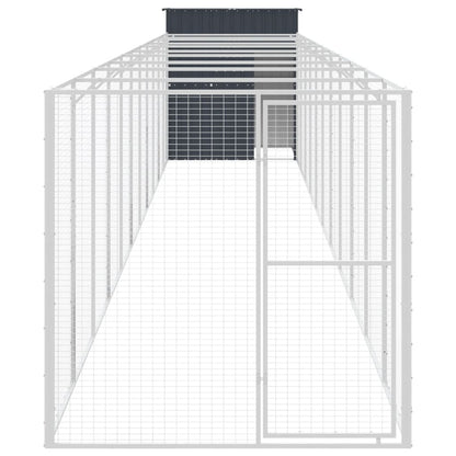 Dog House with Run Anthracite 165x1271x181 cm Galvanised Steel