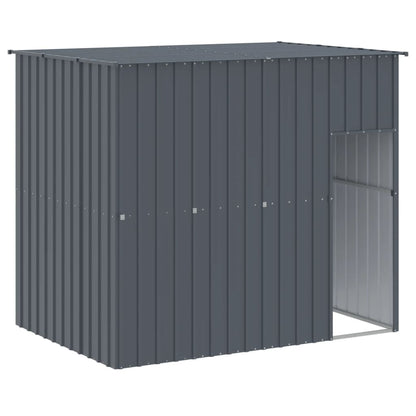 Dog House with Run Anthracite 214x1069x181 cm Galvanised Steel