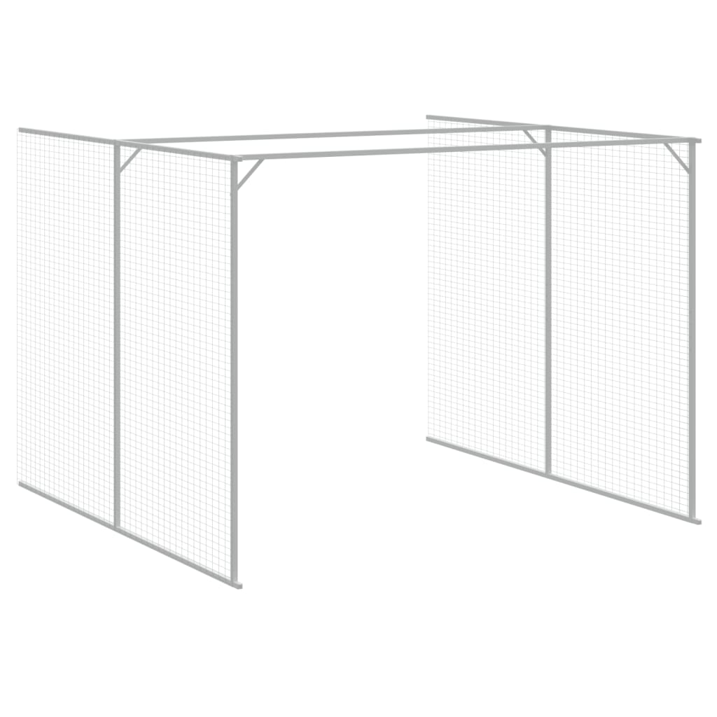 Dog House with Run Anthracite 214x1069x181 cm Galvanised Steel