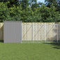 Dog House with Run Light Grey 214x1273x181 cm Galvanised Steel