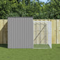 Dog House with Run Light Grey 214x253x181 cm Galvanised Steel