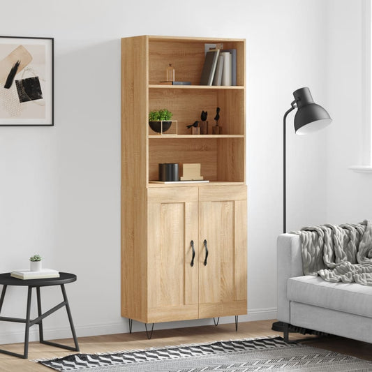 Highboard Sonoma Oak 69.5x34x180 cm Engineered Wood