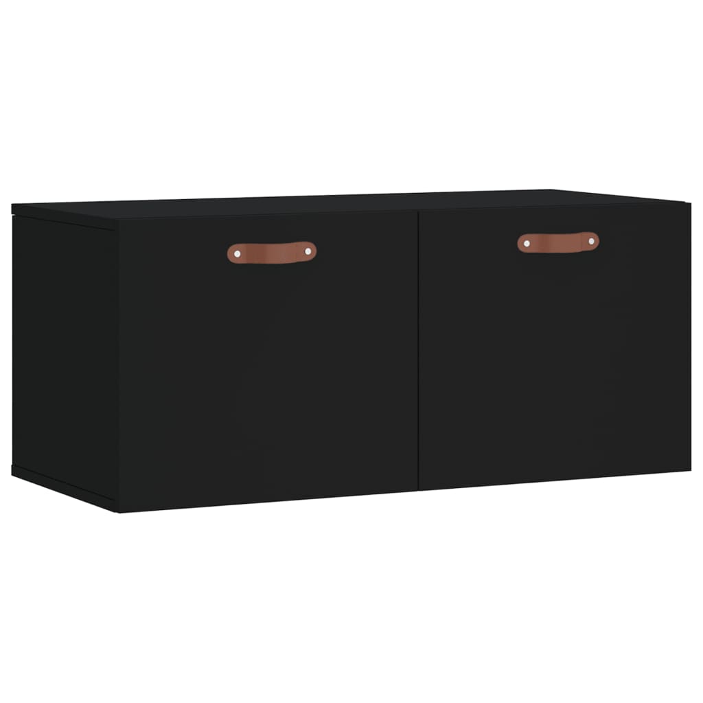 Wall Cabinet Black 80x36.5x35 cm Engineered Wood