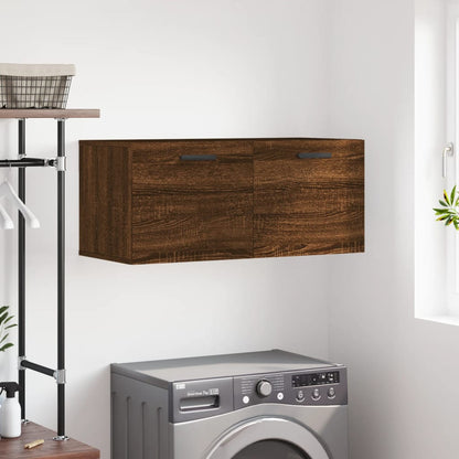 Wall Cabinet Brown Oak 80x36.5x35 cm Engineered Wood