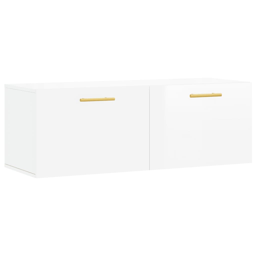 Wall Cabinet High Gloss White 100x36.5x35 cm Engineered Wood