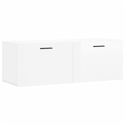 Wall Cabinet High Gloss White 100x36.5x35 cm Engineered Wood