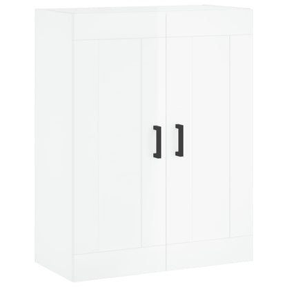 Wall Mounted Cabinet High Gloss White 69.5x34x90 cm Engineered Wood