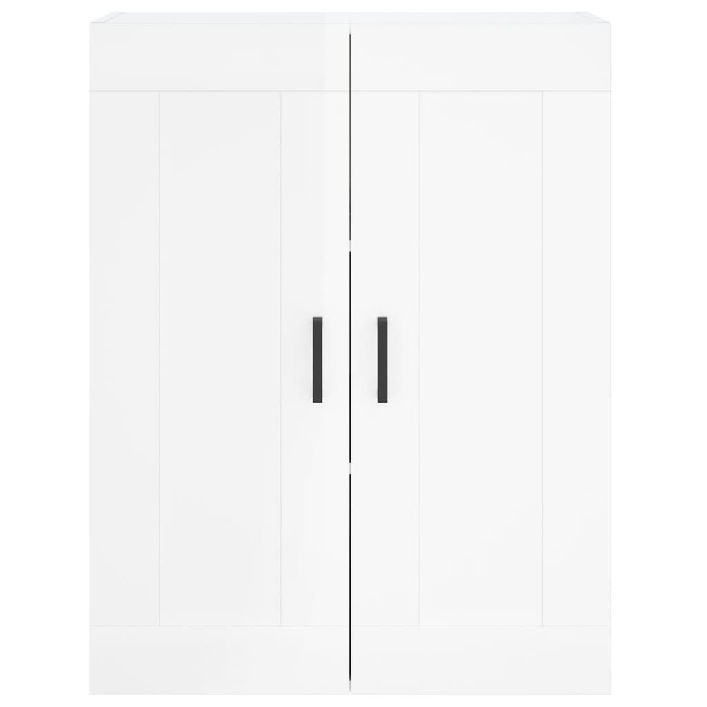 Wall Mounted Cabinet High Gloss White 69.5x34x90 cm Engineered Wood