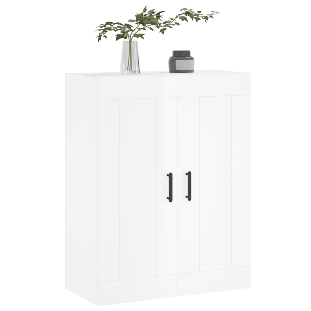 Wall Mounted Cabinet High Gloss White 69.5x34x90 cm Engineered Wood