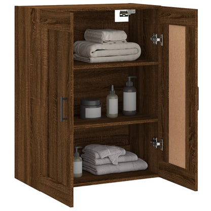 Wall Mounted Cabinet Brown Oak 69.5x34x90 cm Engineered Wood