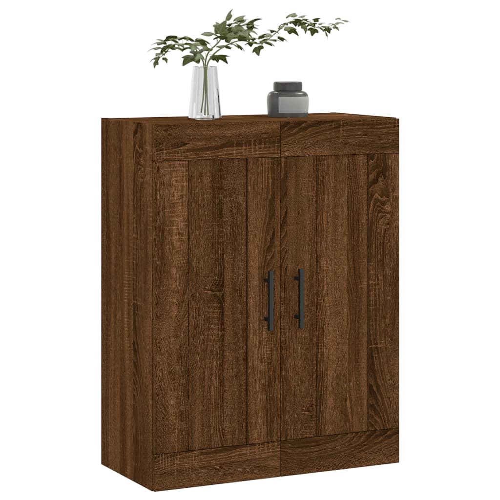 Wall Mounted Cabinet Brown Oak 69.5x34x90 cm Engineered Wood