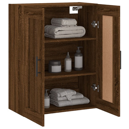 Wall Mounted Cabinet Brown Oak 69.5x34x90 cm Engineered Wood