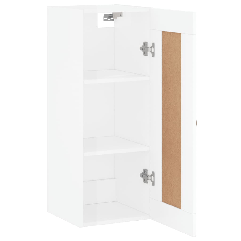 Wall Mounted Cabinet High Gloss White 34.5x34x90 cm Engineered Wood