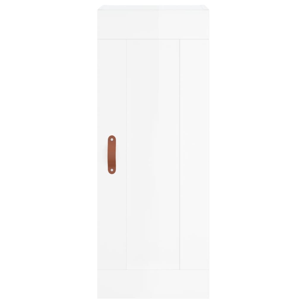 Wall Mounted Cabinet High Gloss White 34.5x34x90 cm Engineered Wood