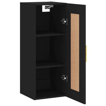 Wall Mounted Cabinet Black 34.5x34x90 cm Engineered Wood