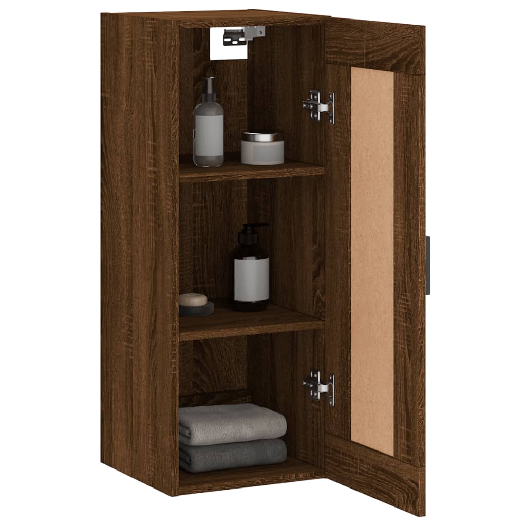 Wall Mounted Cabinet Brown Oak 34.5x34x90 cm Engineered Wood