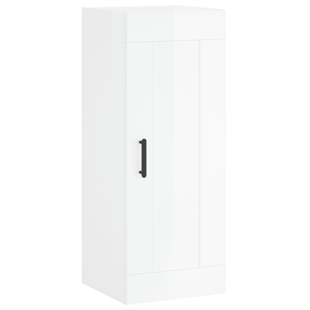 Wall Mounted Cabinet High Gloss White 34.5x34x90 cm Engineered Wood