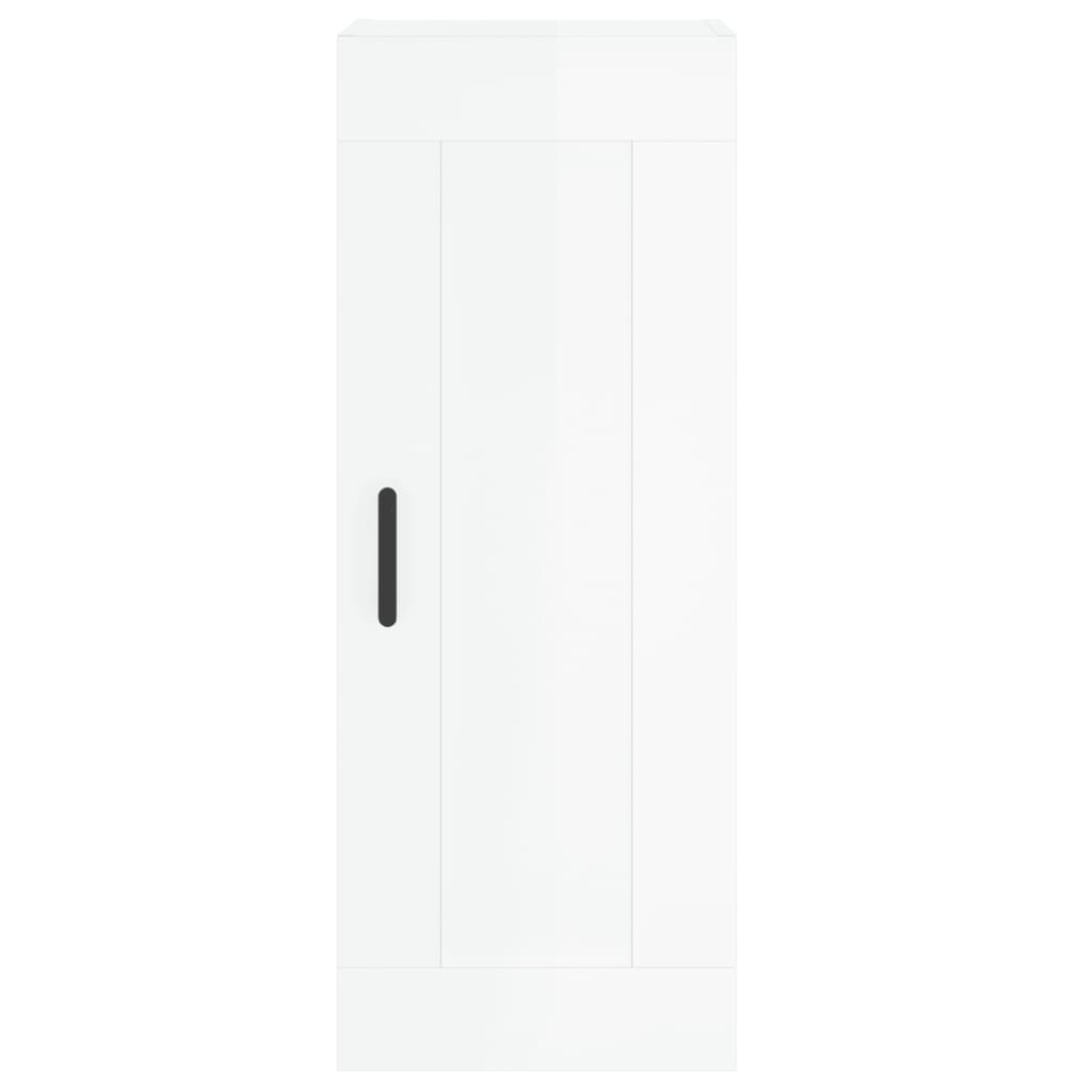 Wall Mounted Cabinet High Gloss White 34.5x34x90 cm Engineered Wood