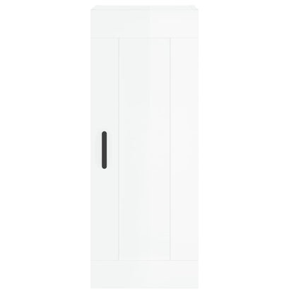 Wall Mounted Cabinet High Gloss White 34.5x34x90 cm Engineered Wood