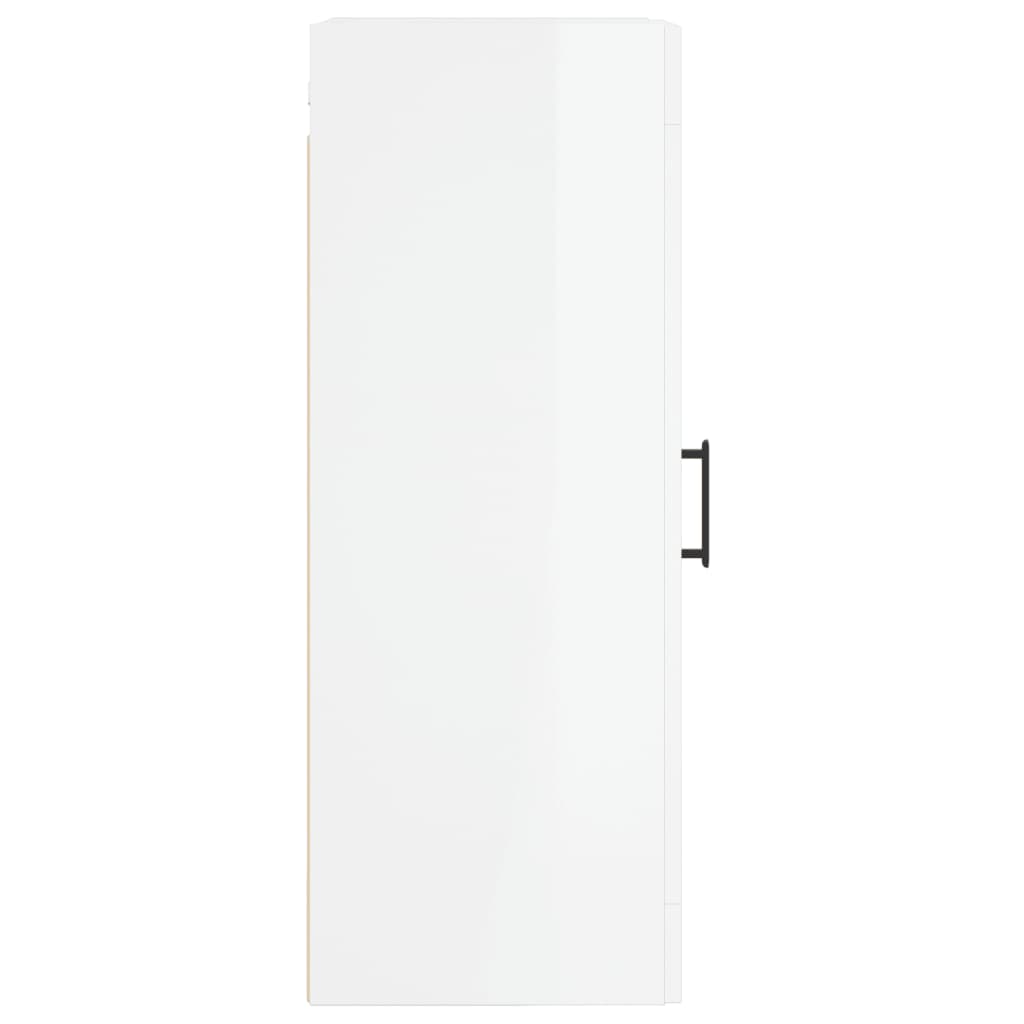 Wall Mounted Cabinet High Gloss White 34.5x34x90 cm Engineered Wood