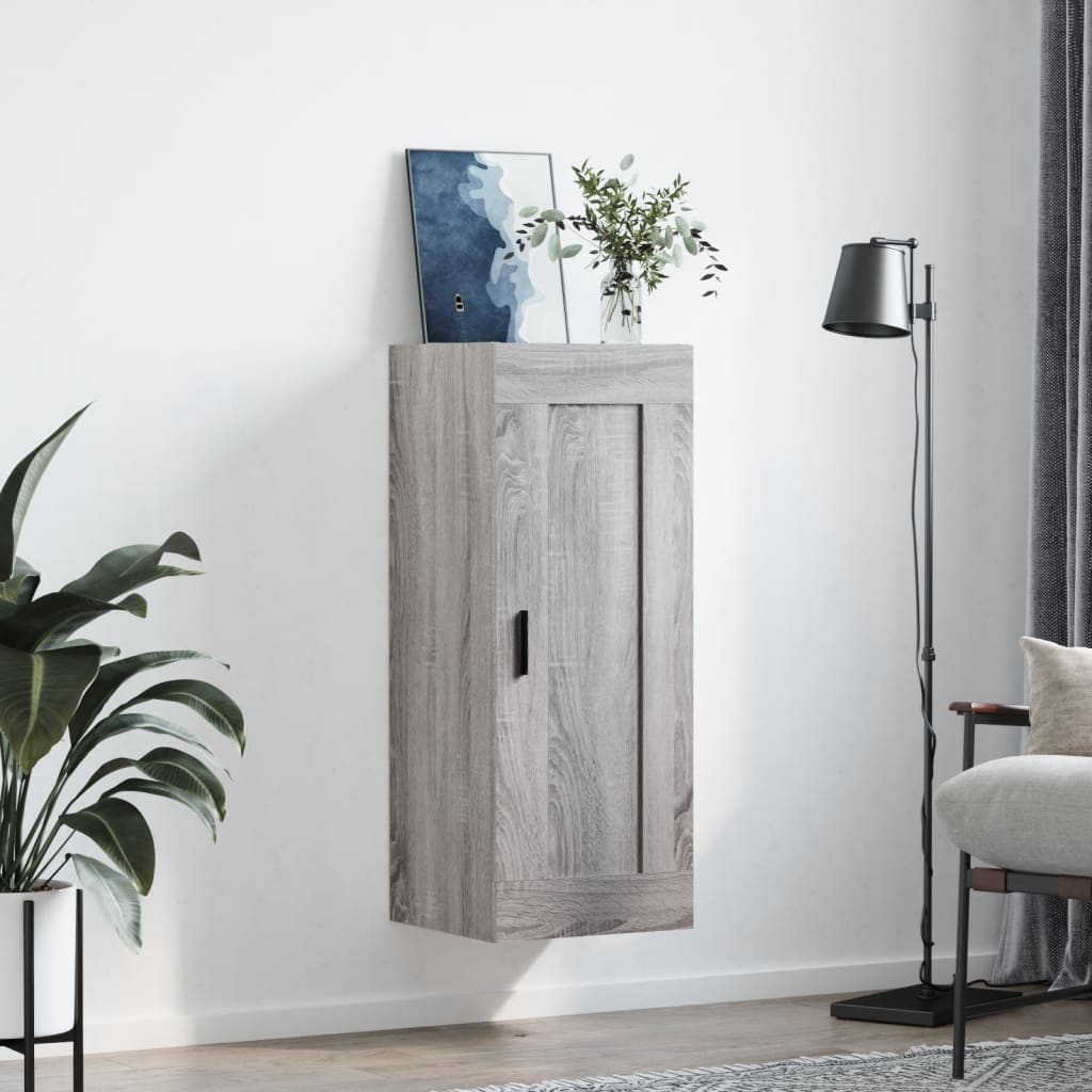 Wall Mounted Cabinet Grey Sonoma 34.5x34x90 cm Engineered Wood