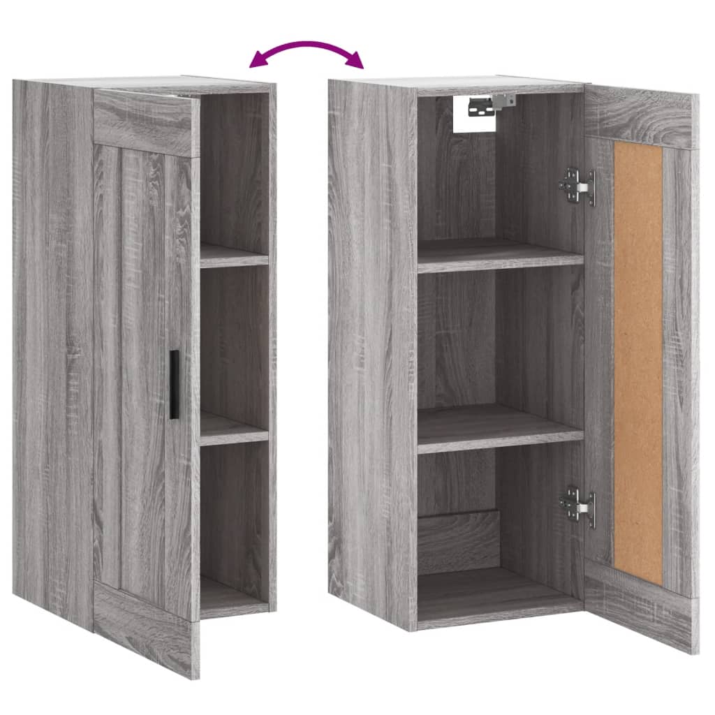 Wall Mounted Cabinet Grey Sonoma 34.5x34x90 cm Engineered Wood