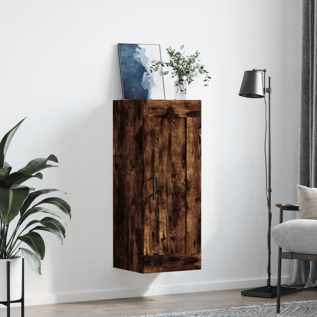 Wall Mounted Cabinet Smoked Oak 34.5x34x90 cm Engineered Wood