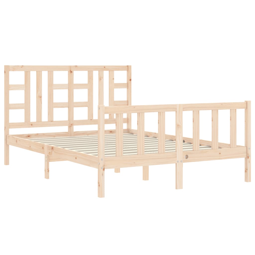 Bed Frame without Mattress Double Solid Wood Pine