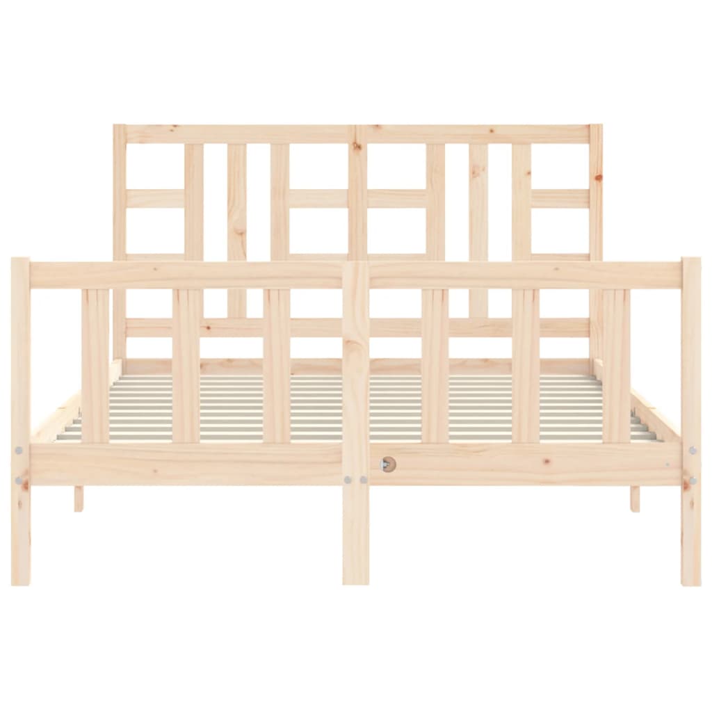 Bed Frame without Mattress Double Solid Wood Pine