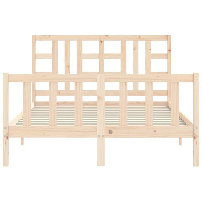 Bed Frame without Mattress Double Solid Wood Pine