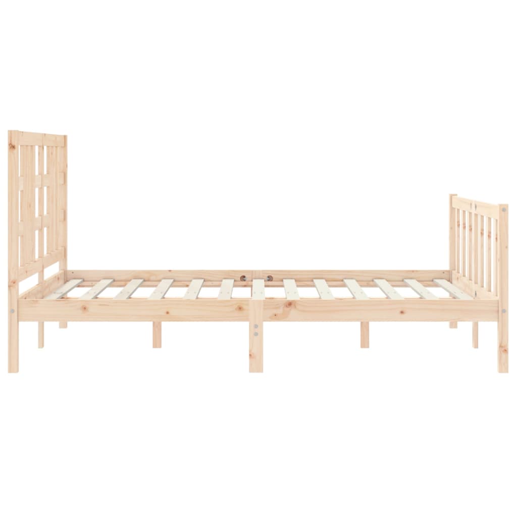 Bed Frame without Mattress Double Solid Wood Pine